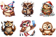 Watercolor Funny Owl Clipart, an Illustration by DreamArtGraphic (Thumbnail 3 of 5)
