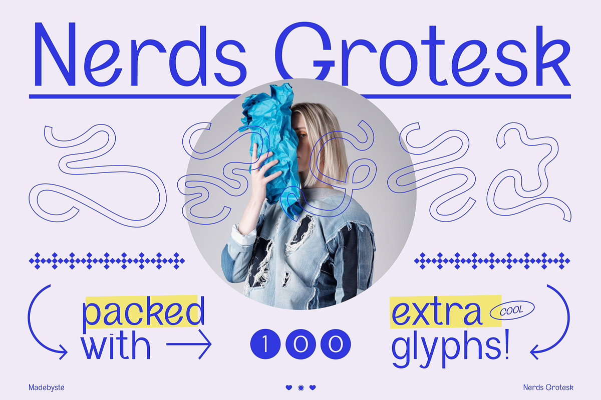 Nerds Grotesk, a Sans Serif Font by Madebysté. (Photo 1 of 13)