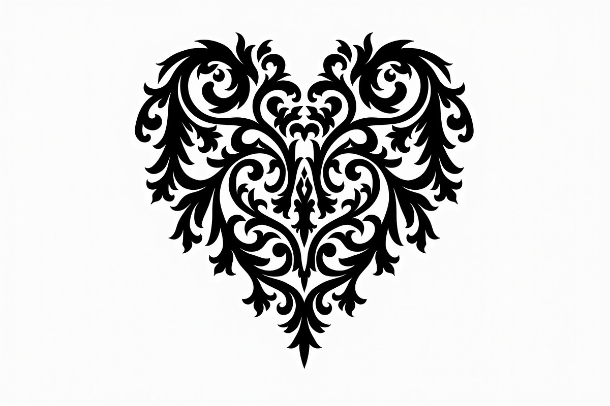 Floral Heart Silhouette Set, an Illustration by Gfx_Store (Photo 6 of 21)