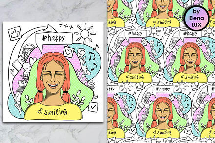 Happy and Smiling Doodle Set