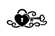 Heart Lock and Key Silhouette Icons, an Illustration by Designer_Momina (Thumbnail 22 of 51)