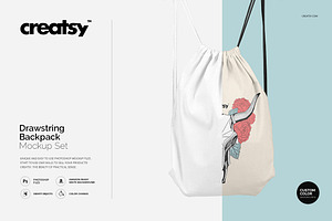 Drawstring Backpack Mockup Set