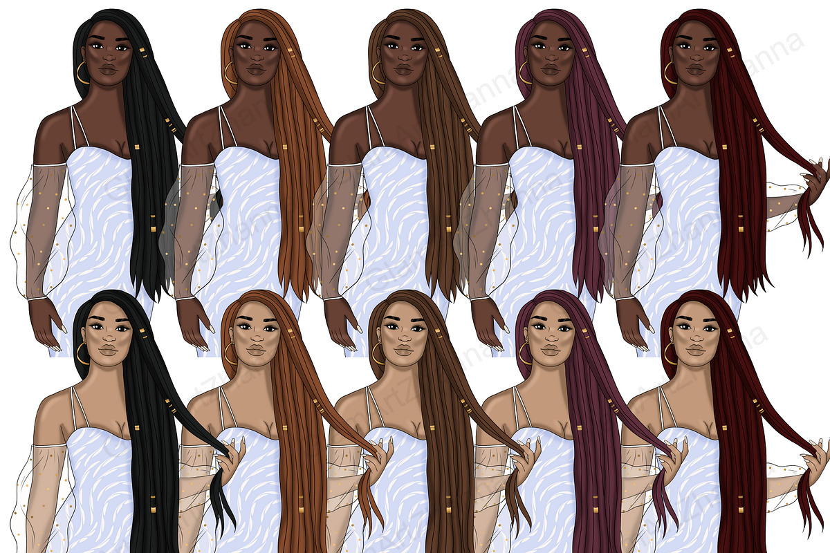 Fashion Girls Clipart, a Person Illustration by GlamArtZhanna (Photo 3 of 5)