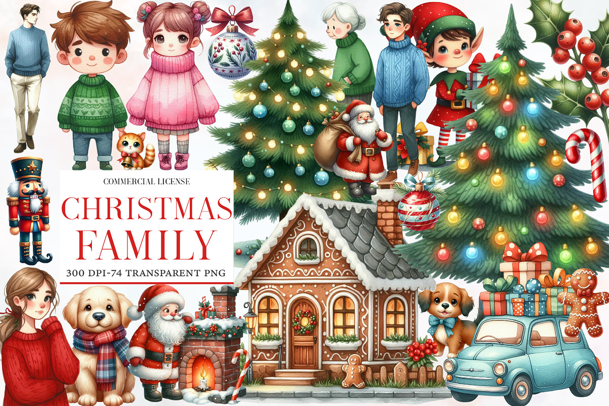 Christmas Family clipart, an Illustration by Designworld (Photo 1 of 6)