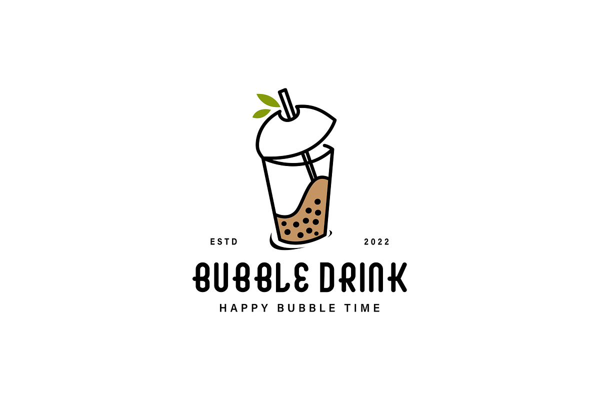 Bubble drink vintage logo design, a Branding & Logo Template by vexper (Photo 1 of 4)