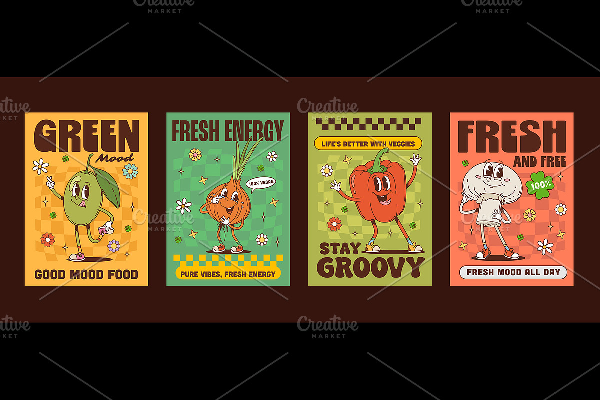 Groovy hippie vegetables, a Food Illustration by Buch&Bee (Photo 2 of 3)