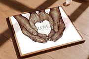 Holding Hands Heart Lovers Couple, a Person Illustration by EkaterinaViArt (Thumbnail 5 of 5)
