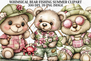Whimsical Bear Fishing Summer Clipar, a Seasonal Illustration by Canvas Craft (Thumbnail 1 of 7)