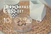 20 Breakfast icon, egg, food, coffee, an Icon by Samoylov (Thumbnail 1 of 2)