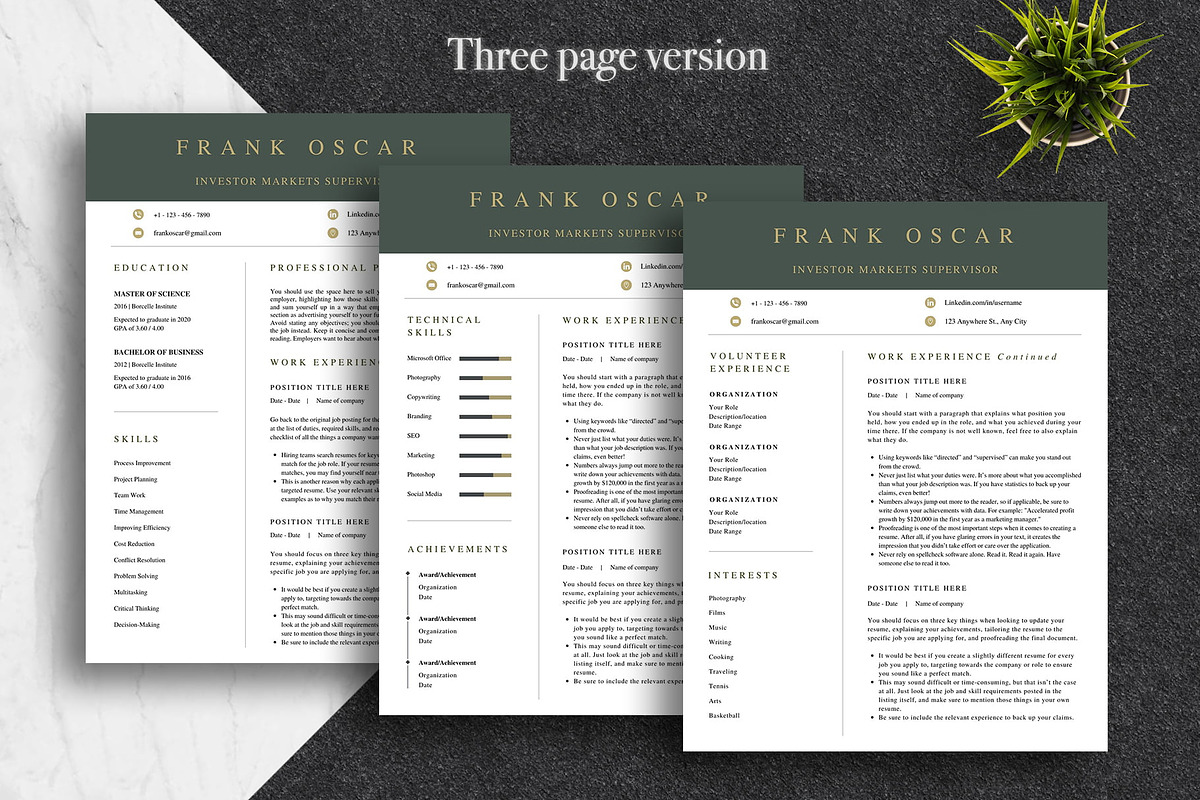 Modern Executive CV Template | Canva, a Resume Template by Lux Resume (Photo 3 of 7)