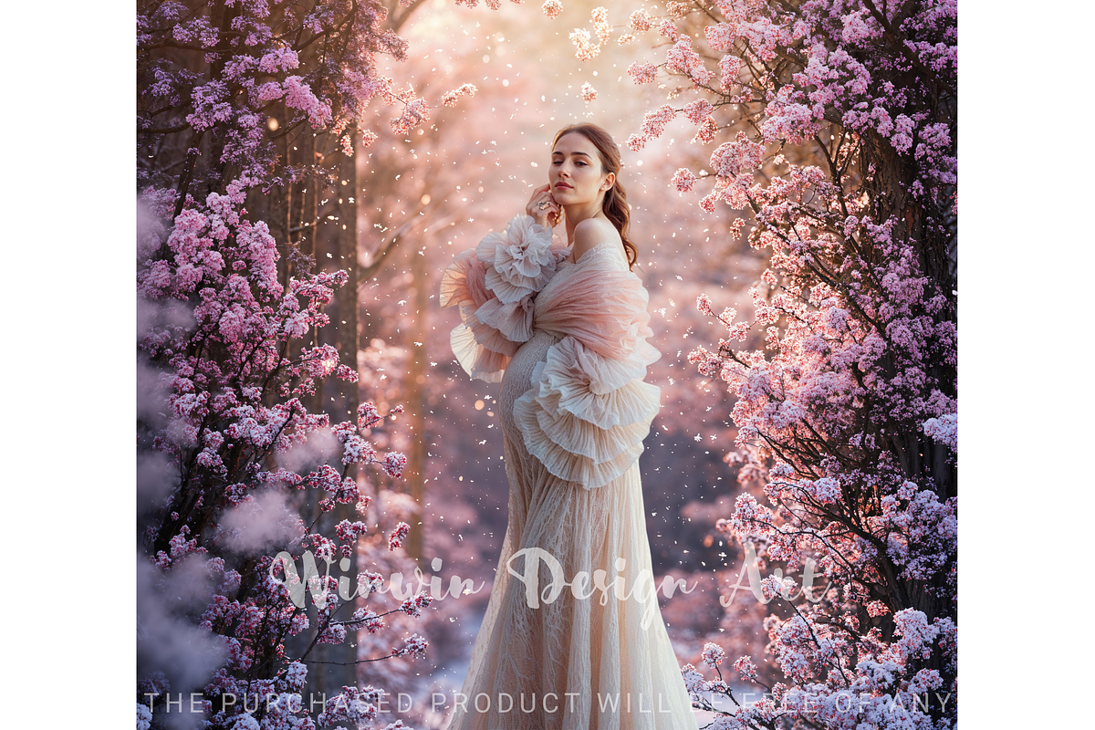Snowfall Floral Portrait Backdrop, a Background Photo by Winwin Design Art (Photo 4 of 7)