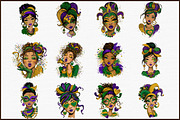 Mardi Gras Mama Messy Bun Png, an Illustration by Sublimation Artist (Thumbnail 3 of 6)