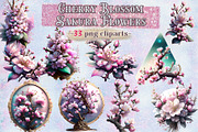 Cherry Blossom Sakura Flowers, a Seasonal Illustration by EdeniaArtStudio (Thumbnail 1 of 8)