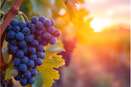 Sunset vineyard: ripening grape, an Industrial Photo by Ylivdesign