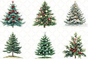 Christmas Tree And Gift Watercolor, an Illustration by Black Bird Studio (Thumbnail 3 of 6)