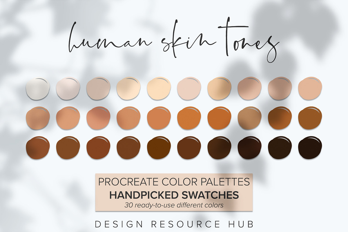 Human Skin Tones Procreate Palette, a Palette Add-On by Design Resource Hub (Photo 1 of 3)
