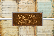 Vintage Music Sheets, a Pattern Graphic by Printable Treasure (Thumbnail 1 of 10)