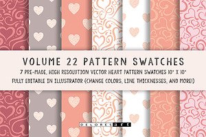 Luscious Hearts Patterns & Brushes