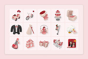 Romantic Wedding 3D Icons, a Work Illustration by twinstd (Thumbnail 6 of 6)
