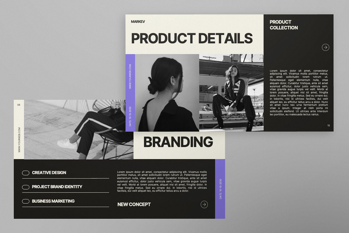Markev Minimal Brand Google Slide, a Presentation Template by Portocraft (Photo 3 of 7)