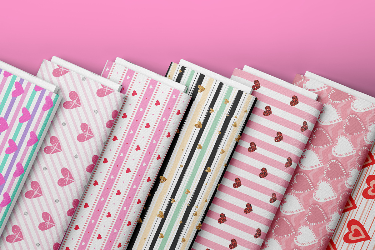 Valentine Stripe Seamless Pattern, a Pattern Graphic by Digital Studio (Photo 4 of 12)