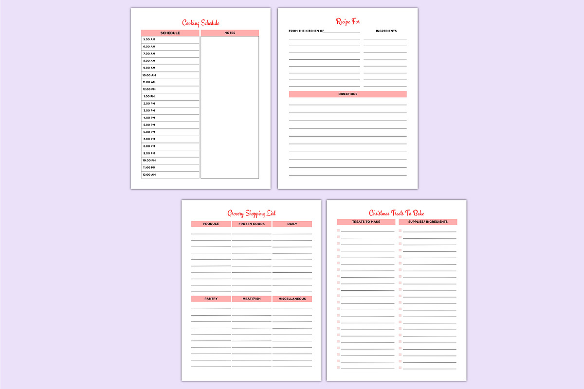 Christmas Meal Planner For Canva, a Stationery Template by Shumaya (Photo 3 of 4)