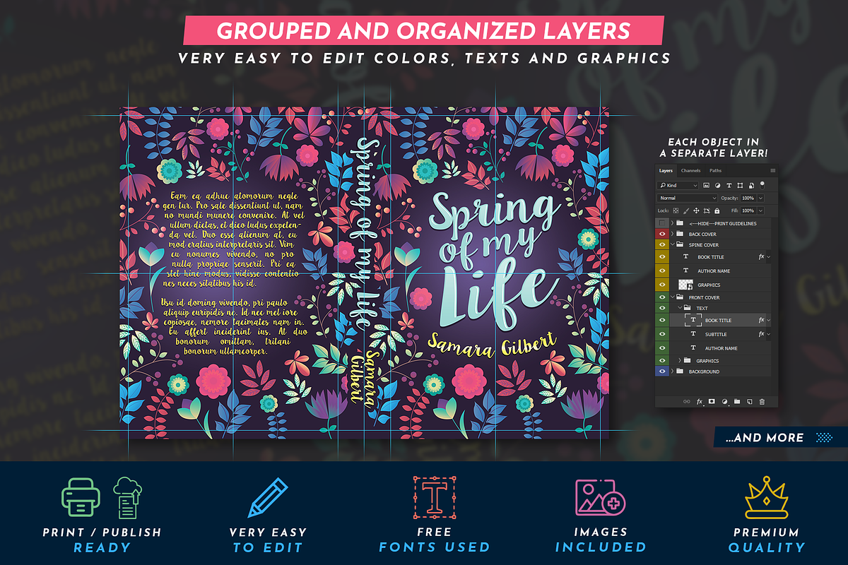 Book Cover Template 58, a Templates & Theme by Digital Goods (Photo 3 of 11)
