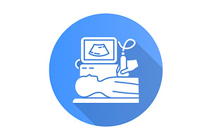 Ultrasound Flat Design Glyph Icon