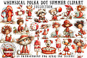 Whimsical Polka Dot Summer Clipart, an Illustration by OK Design (Thumbnail 1 of 6)