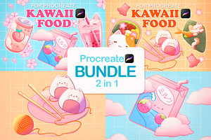 Cute Procreate Bundle, Kawaii Stamps
