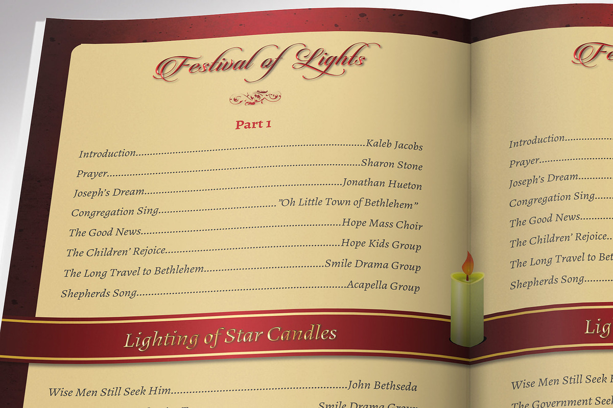 Light Christmas Program Template, a Brochure Template by Godserv Designs (Photo 9 of 10)