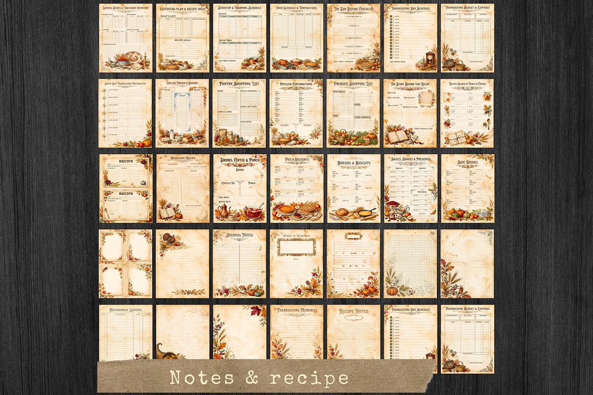 Thanksgiving junk journal Kit, an Object Graphic by ThatsDesignArt (Photo 13 of 21)