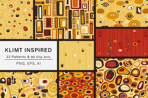 Klimt inspired patterns collection
