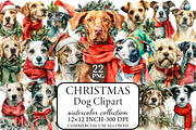Watercolor Clipart - Christmas Dog, an Illustration by Libby Wishes (Thumbnail 1 of 6)