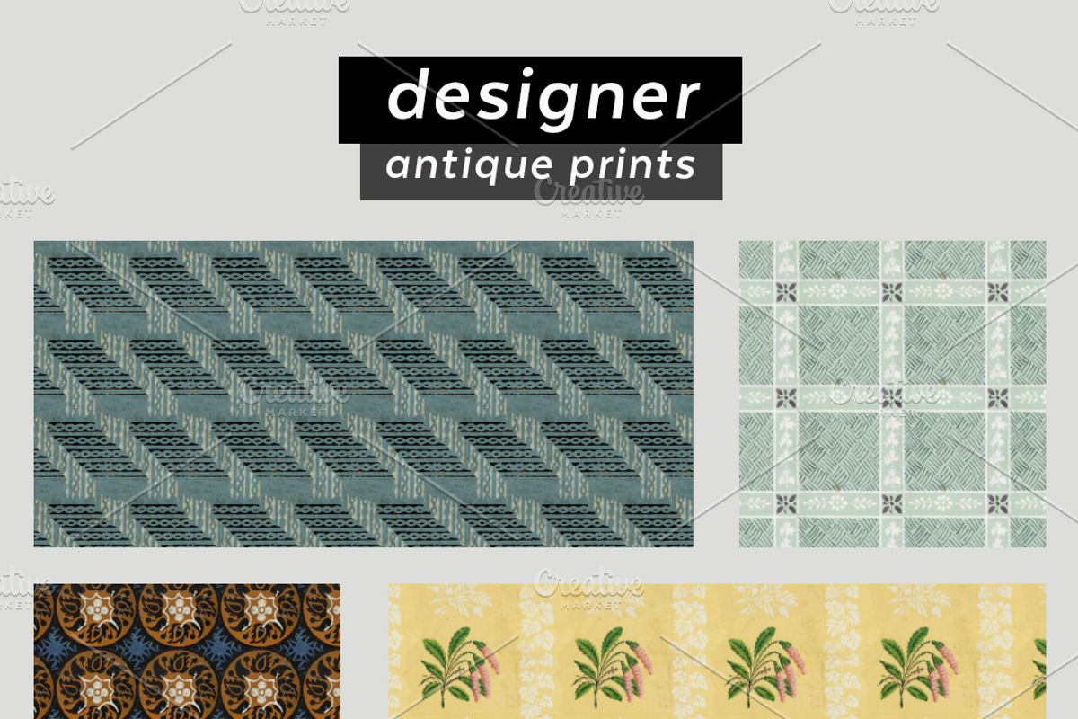 Designer Antique Print Patterns, a Pattern Graphic by ISEEYOUPATTERN (Photo 3 of 7)