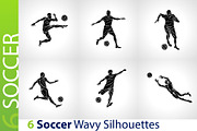Soccer players football SVG JPG EPS, a Sport Illustration by Kluva's Wavy Silhouettes (Thumbnail 1 of 3)