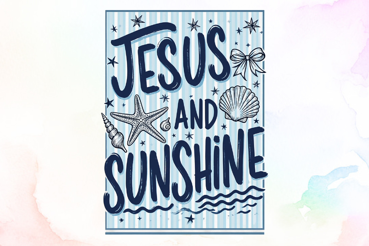 Jesus and Sunshine Summer Beach PNG, a Seasonal Illustration by Sublimation Artist (Photo 1 of 9)