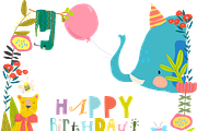Girl Animals celebrating Birthday, a Person Illustration by Maria Starus (Thumbnail 2 of 3)
