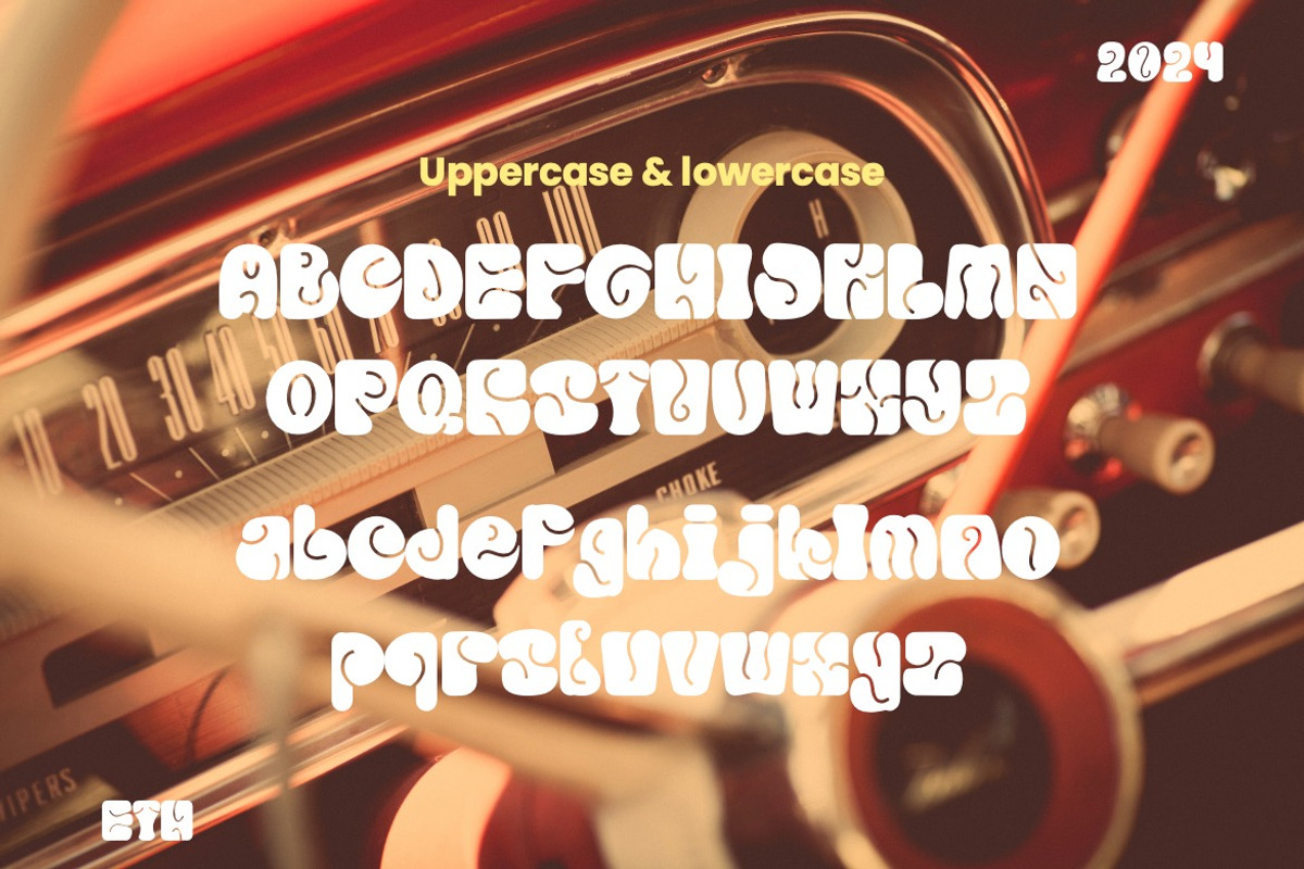 Retro Votre - Retro Playful Font, a Sans Serif Font by Dhabee (Photo 9 of 11)