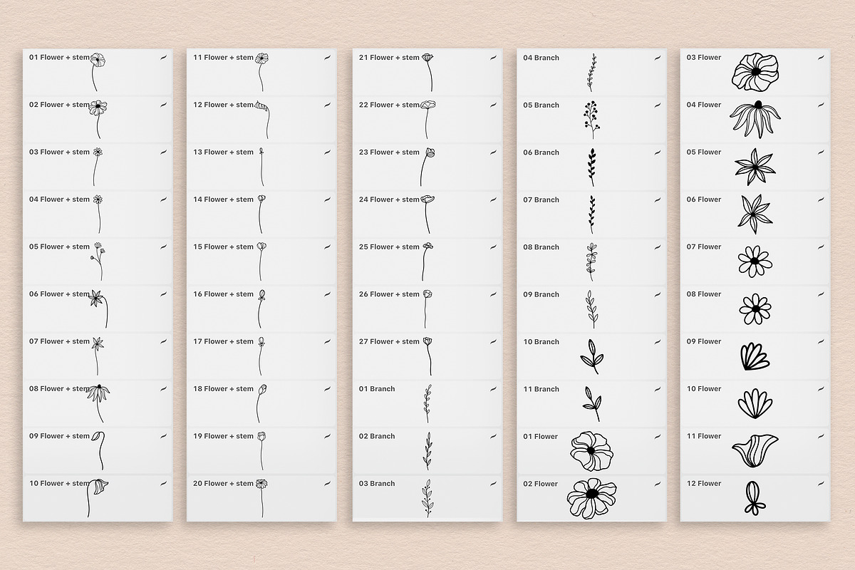 Wildflowers Procreate Stamp Brushes