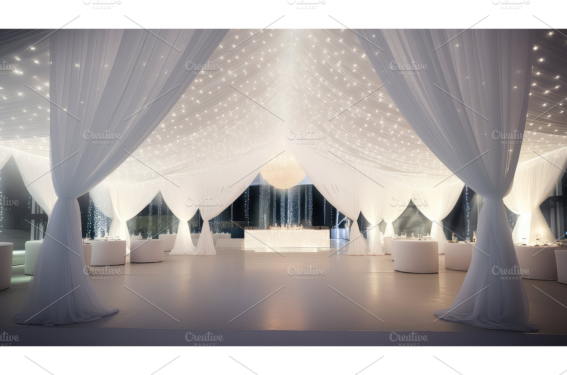chic white party background ai, a Beauty & Fashion Photo by pikepicture