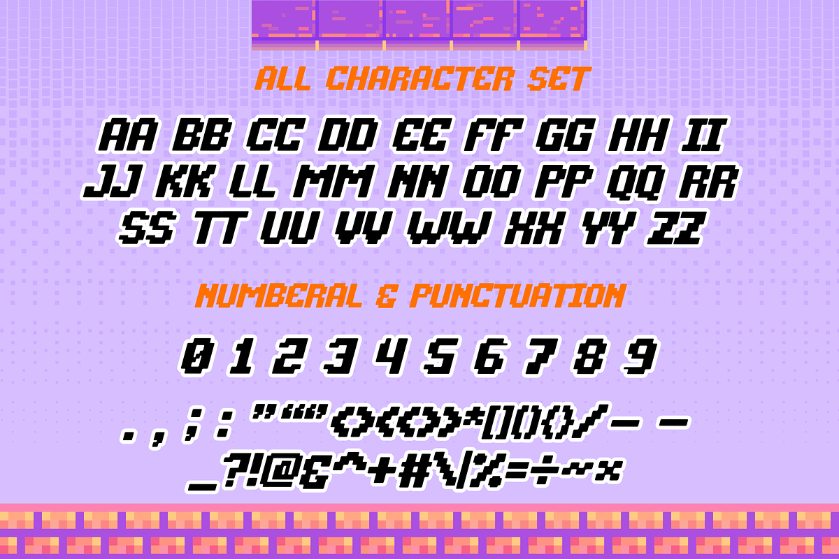 Retro Pixel is a pixel font, a Handwritten Font by Brown Cupple (Photo 8 of 9)