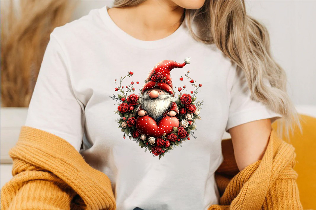 Valentine's Gnome with Flowers Clip, an Illustration by SVGArt (Photo 5 of 8)