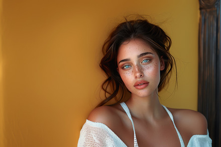 A captivating woman's portrait with a serene expression and noti, a Beauty & Fashion Photo by AS photostudio