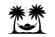 Palm Tree Hammock Silhouette Bundle, an Object Graphic by jahid234 (Thumbnail 14 of 30)