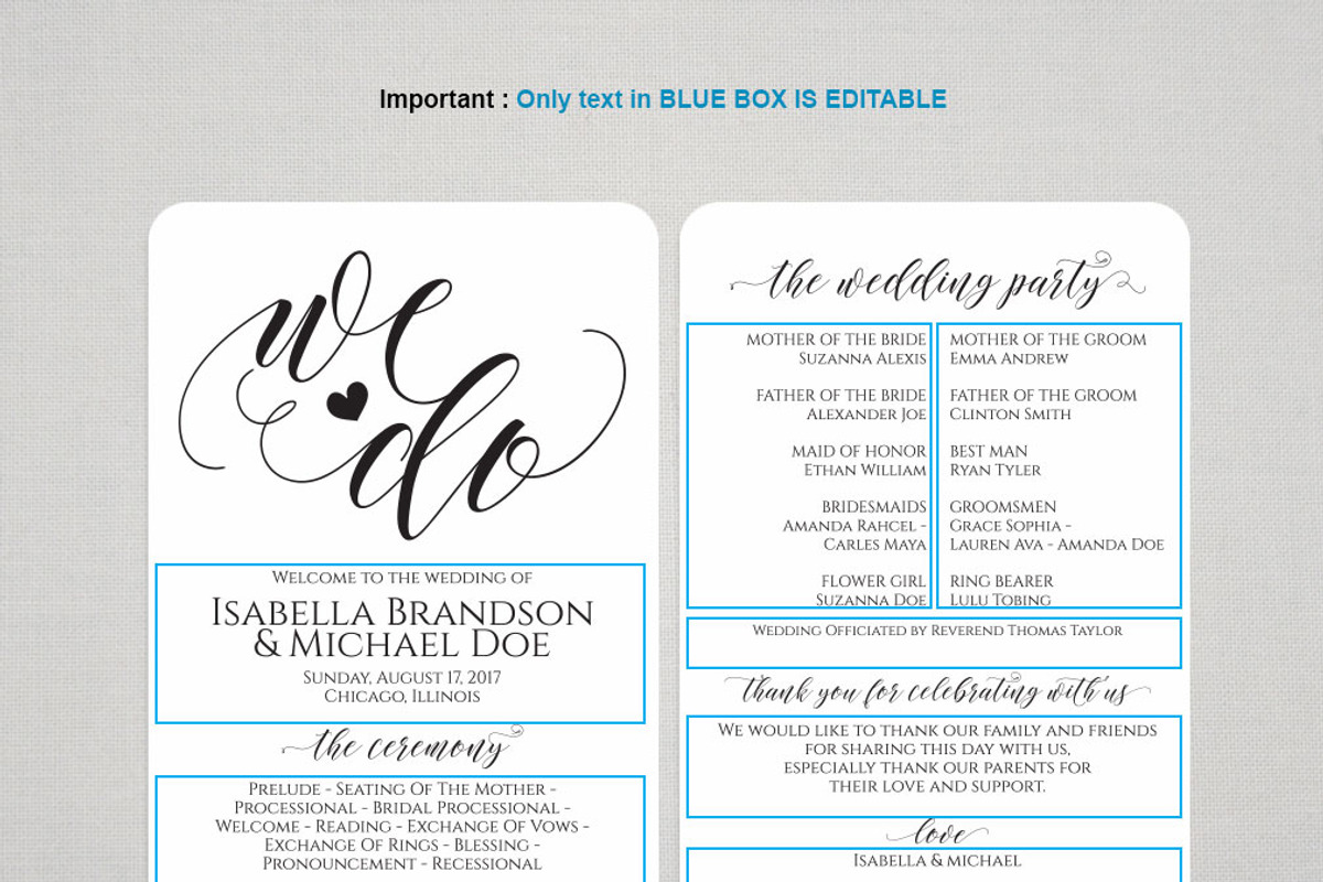 Wedding Program Fan SHR378, an Invitation Template by Shafura_Wedding (Photo 5 of 5)
