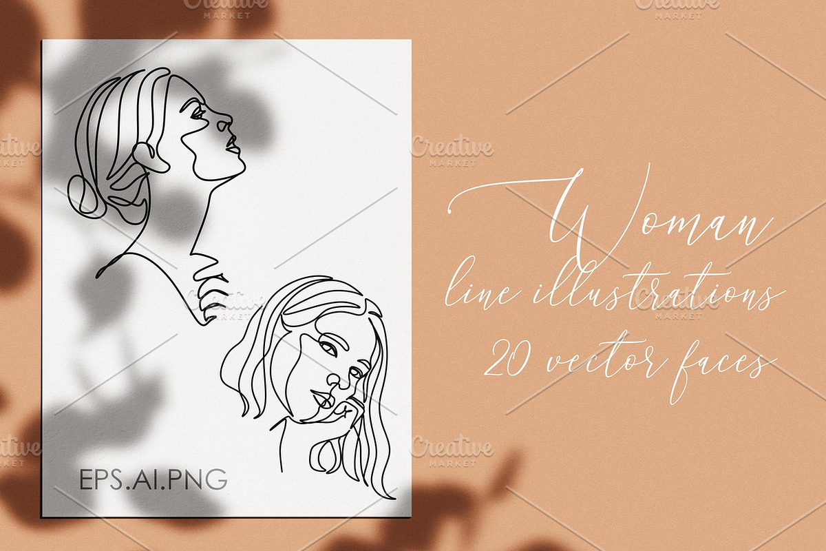 Woman Minimal Line Art Collection, an Illustration by velychko.ua (Photo 1 of 18)