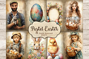 Pastel Easter Junk Journal Paper, a Seasonal Illustration by GlamArtZhanna (Thumbnail 1 of 9)