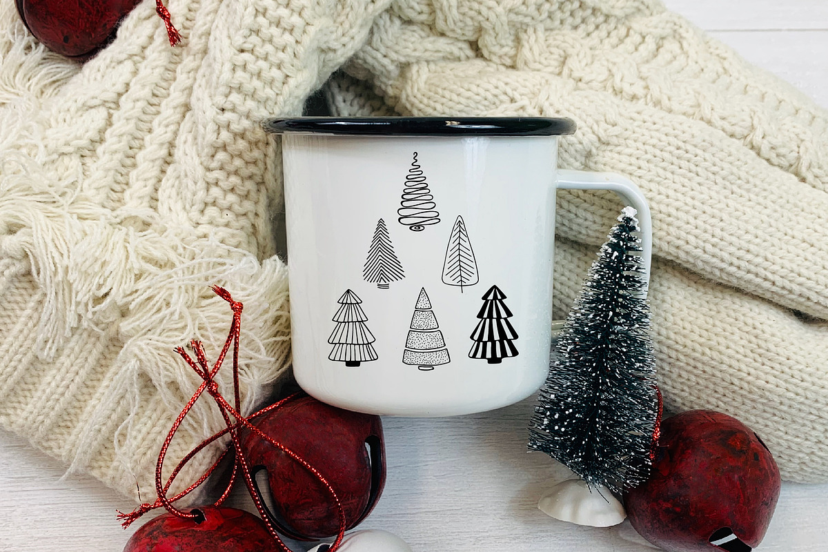 Rustic Christmas tree vector set, an Object Graphic by AvaAva (Photo 5 of 6)