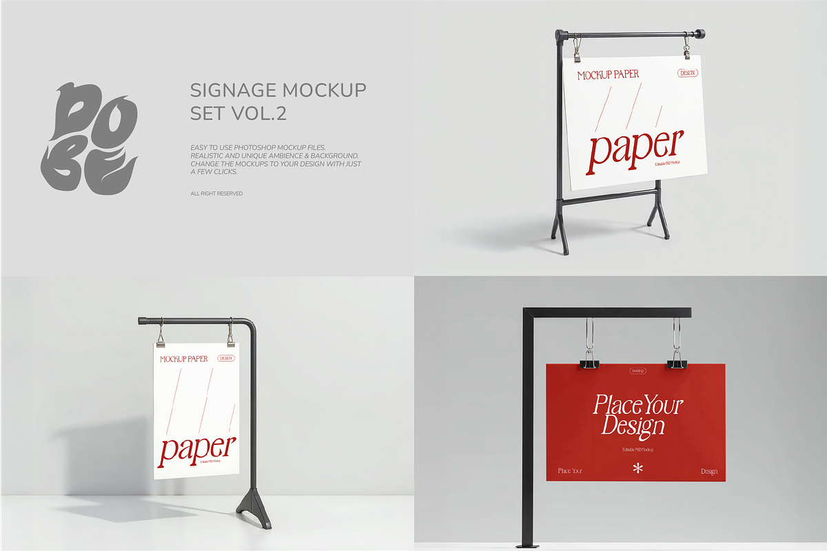 Minimalist Signage Mockup Vol.2, an Advertising Mockup by DOBE Studio (Photo 1 of 6)